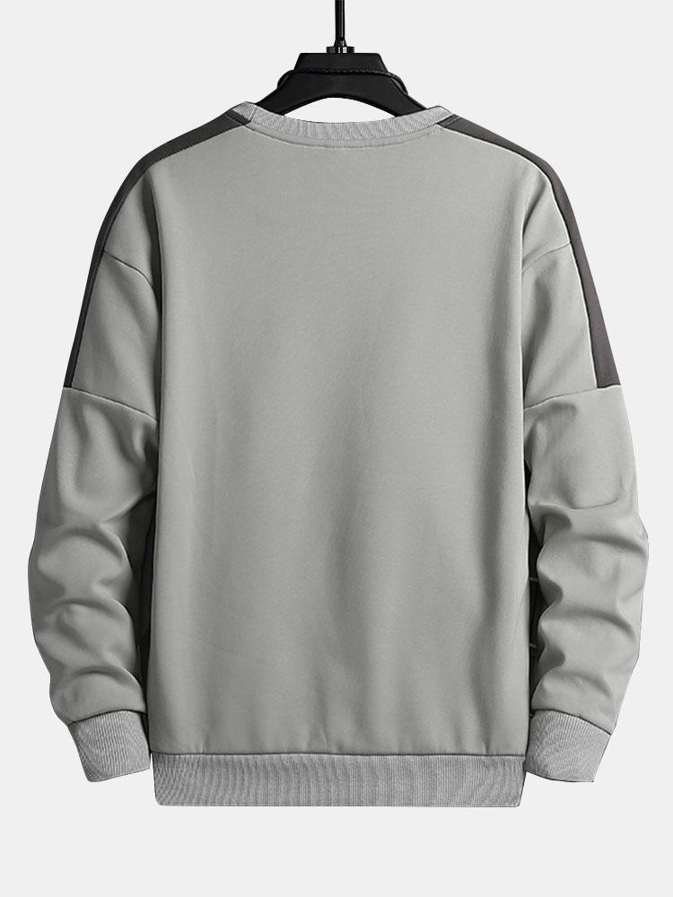 Herr Fjällgrafik Sweatshirt - Relaxad Passform Streetwear