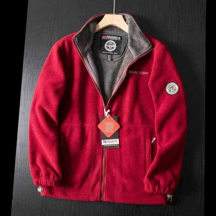 Herr Fleecejacka Vinter - Mjuk Värme &amp; Modern Passform - Röd