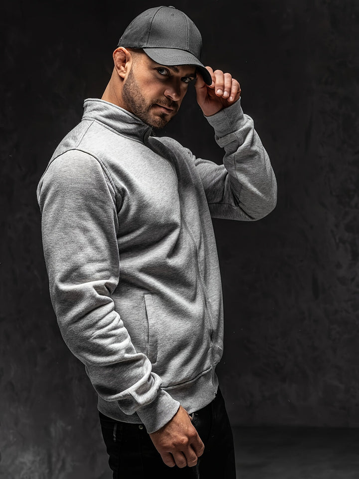 Herr Fleecetröja med Dragkedja - Varm &amp; Casual