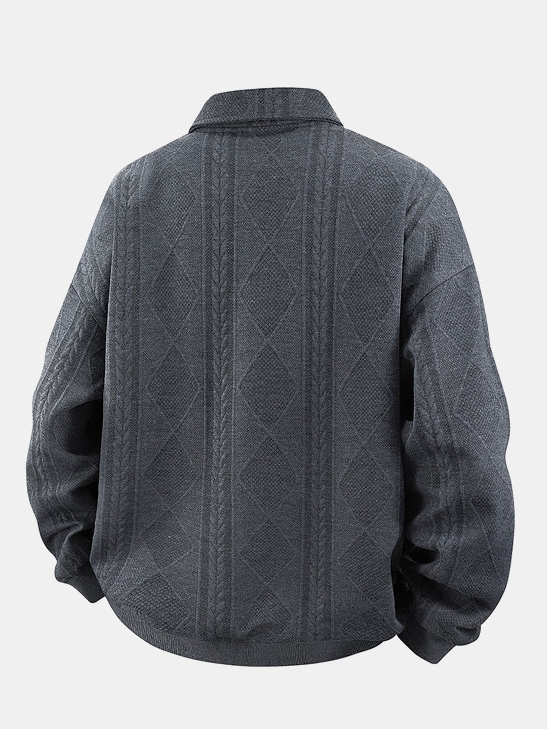 Herr Geometrisk Jacquard Polokrage Sweatshirt - Strukturerad Vardagsst