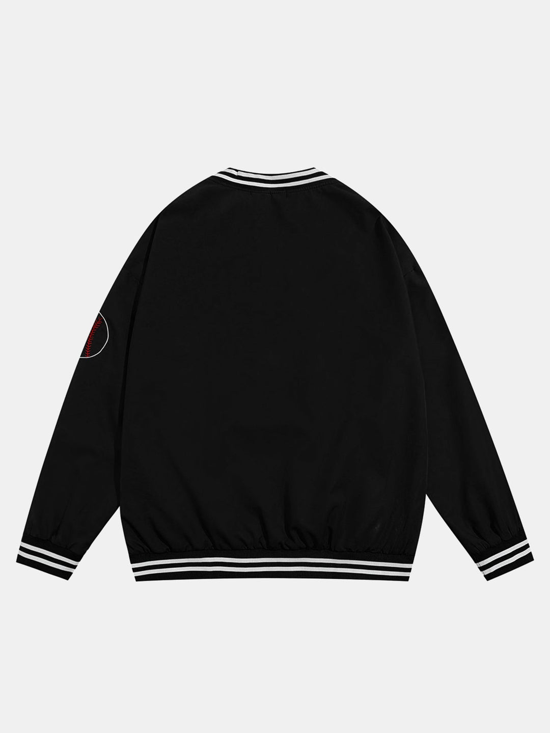 Herr Grafisk V-ringad Baseball Sweatshirt - Oversized Streetwear