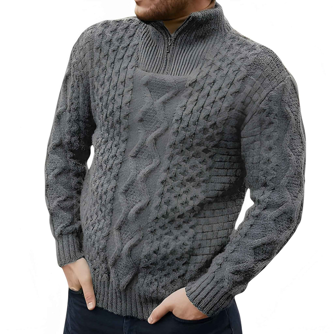 Herr Halvzip Sweatshirt Sportiv Passform - Klassisk Stil - Grå