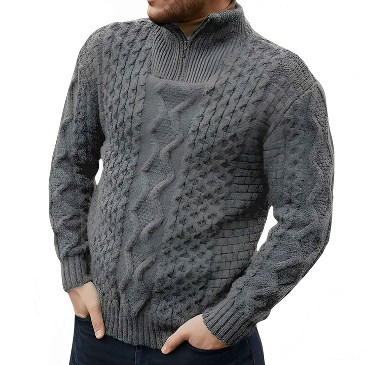 Herr Halvzip Sweatshirt Sportiv Passform - Klassisk Stil - Grå