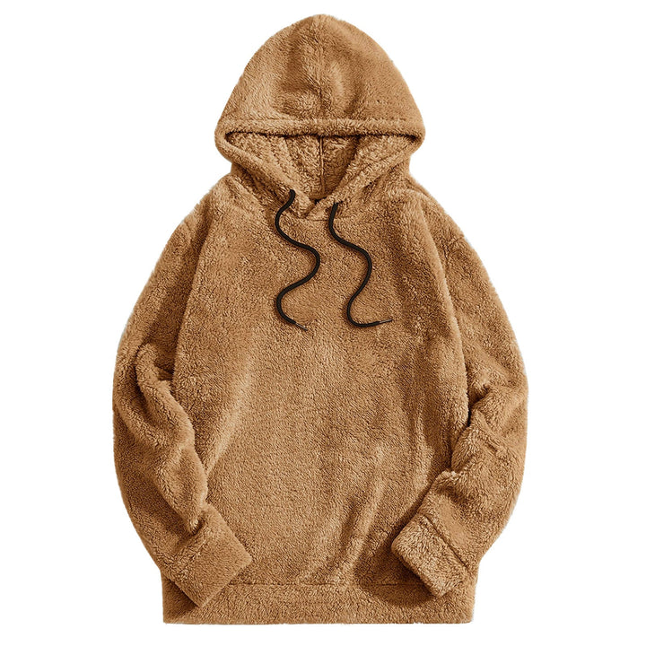 Herr Hoodie Casual - Mjuk Stof med Dragsko - Brun