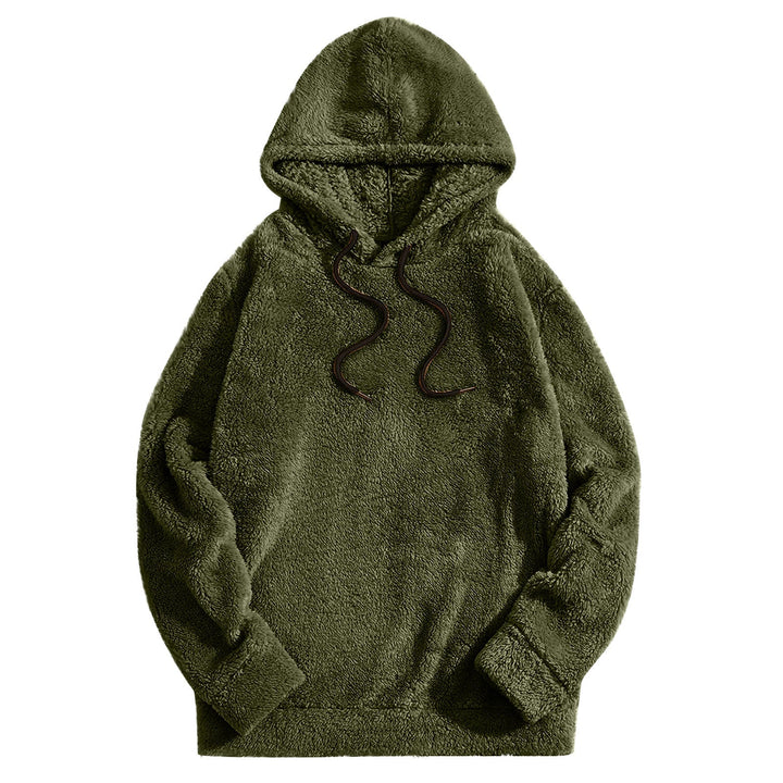 Herr Hoodie Casual - Mjuk Stof med Dragsko - Grön