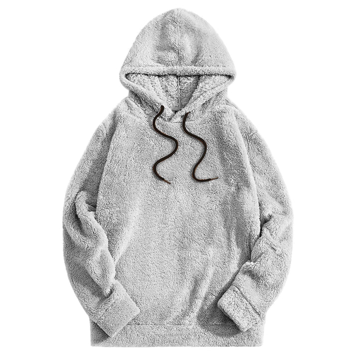Herr Hoodie Casual - Mjuk Stof med Dragsko - Grå
