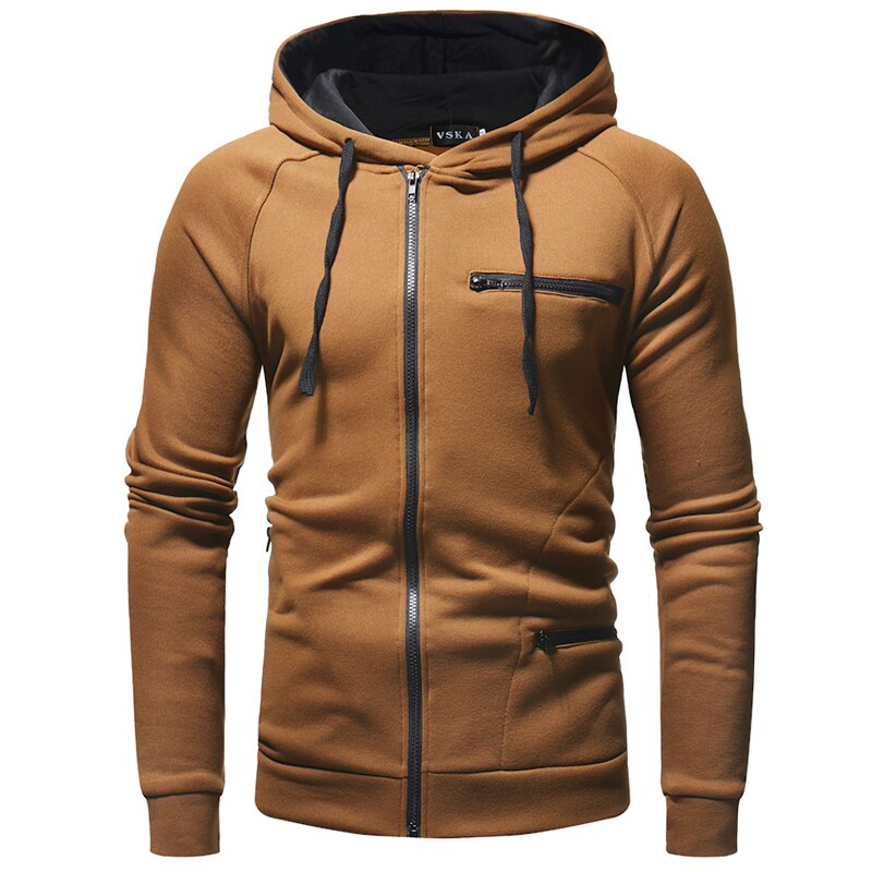 Herr Hoodie Sweatshirt - Varm &amp; Bekväm Casual Jacka - Brun
