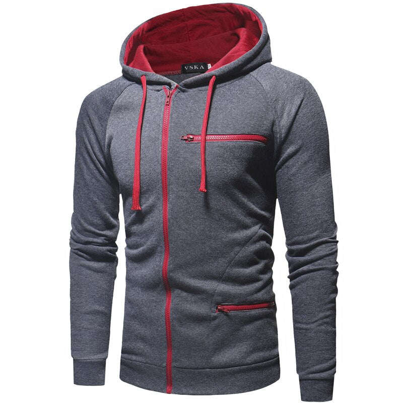 Herr Hoodie Sweatshirt - Varm &amp; Bekväm Casual Jacka - Grå