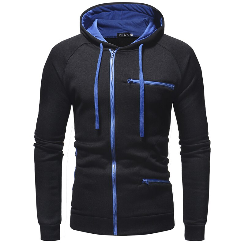 Herr Hoodie Sweatshirt - Varm &amp; Bekväm Casual Jacka - Svart