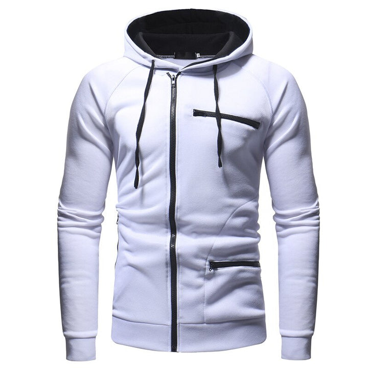Herr Hoodie Sweatshirt - Varm &amp; Bekväm Casual Jacka - Vit