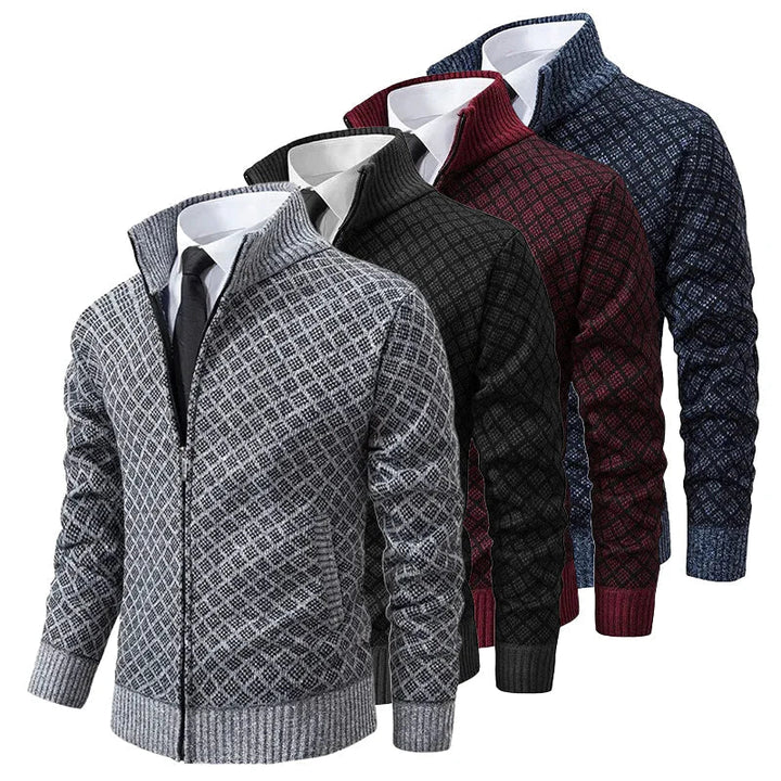 Herr Hybrid Stickad Cardigan - Klassisk