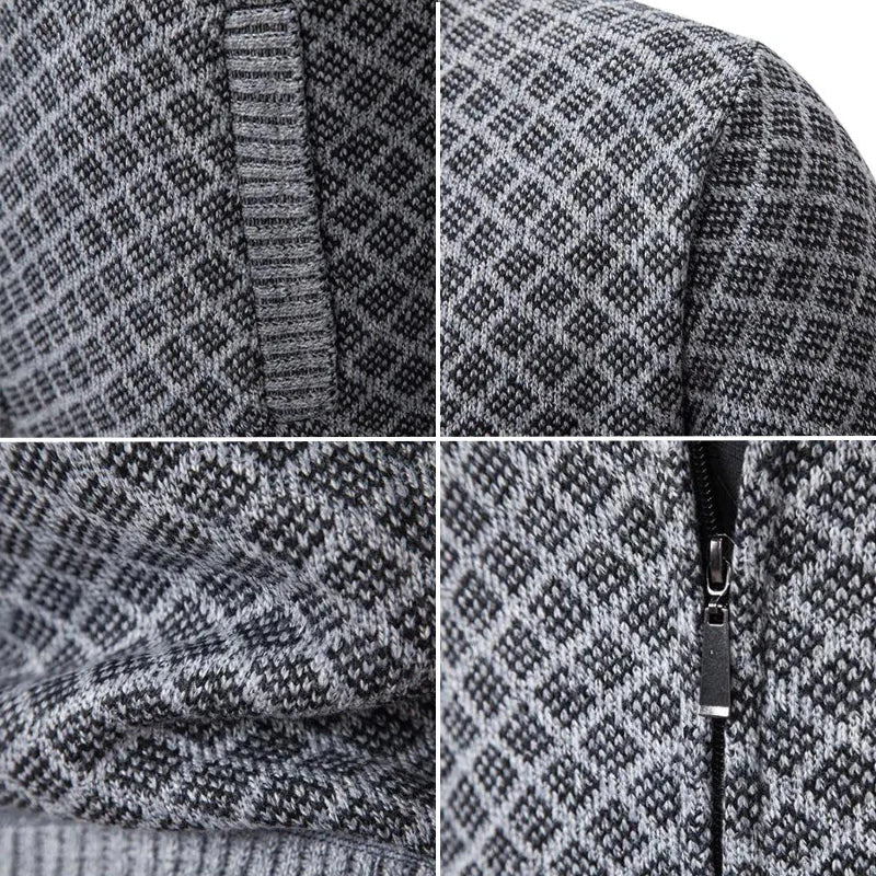 Herr Hybrid Stickad Cardigan - Klassisk