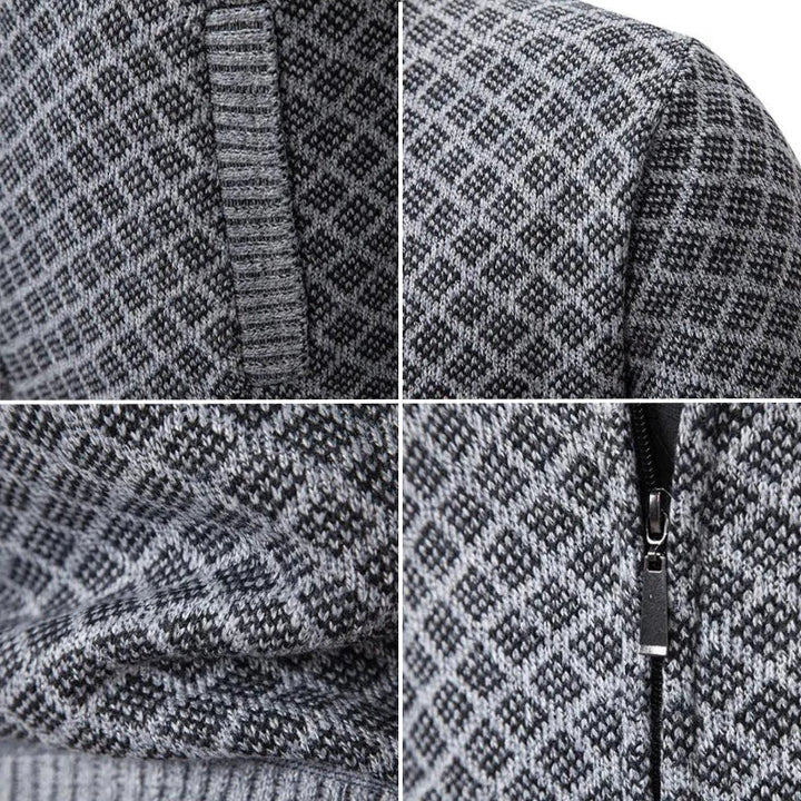 Herr Hybrid Stickad Cardigan - Klassisk