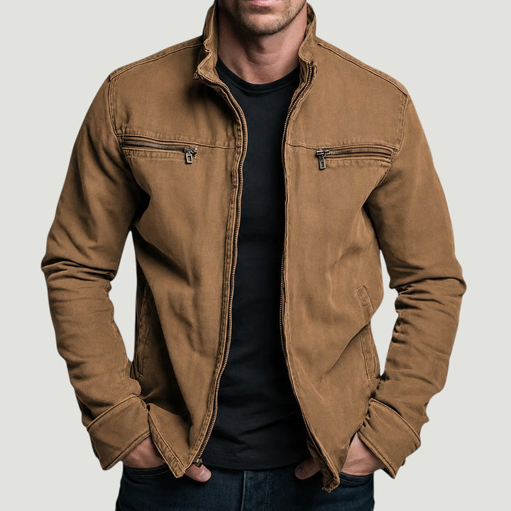 Herr Jacka med karaktär - Modern skjortkrage - Brun