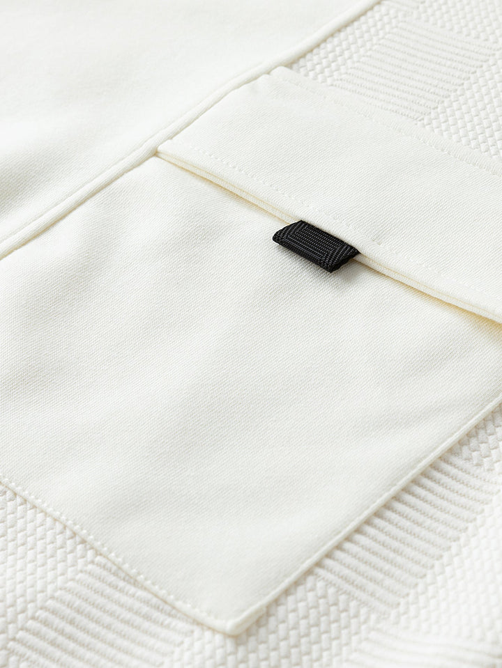 Herr Jacquard Sweatshirt med Bröstficka – Avslappnad Passform