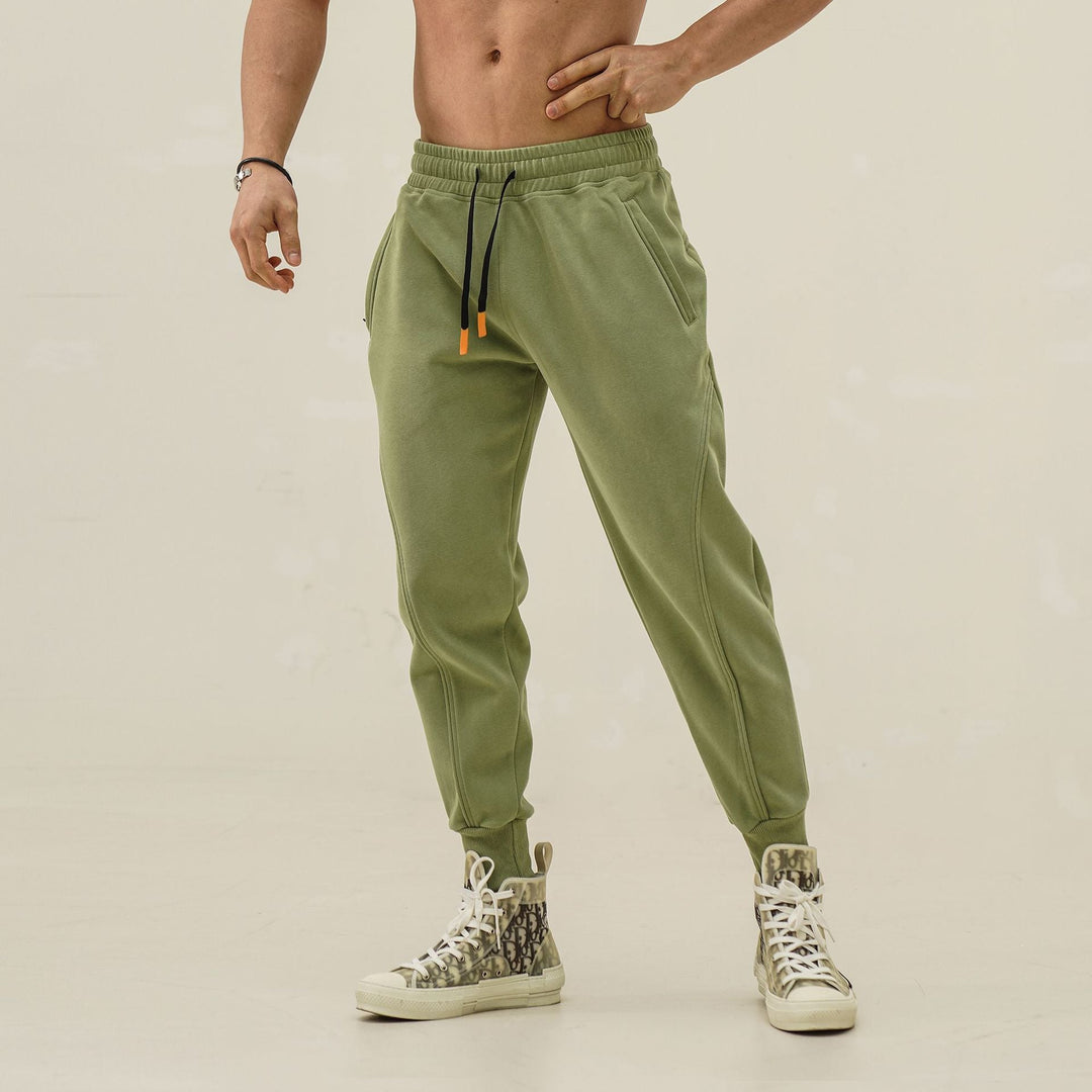 Herr Joggerbyxor Löst Snitt &amp; Fickor - Casual Stretch - Grön