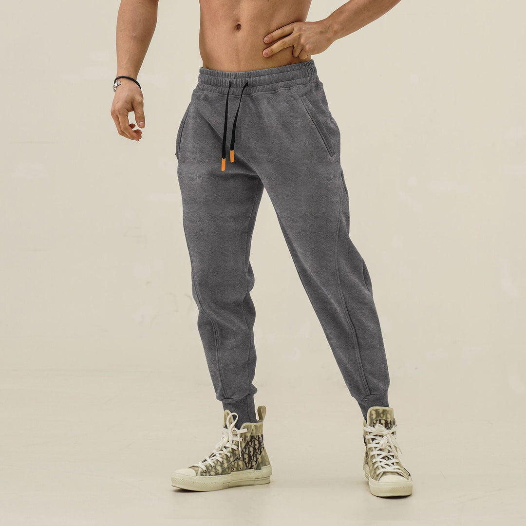 Herr Joggerbyxor Löst Snitt &amp; Fickor - Casual Stretch - Grå