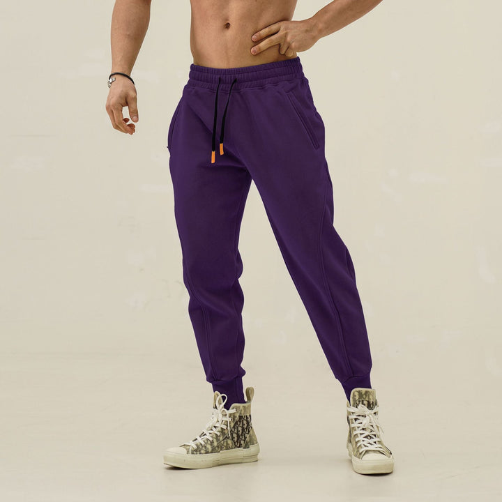 Herr Joggerbyxor Löst Snitt &amp; Fickor - Casual Stretch - Lila