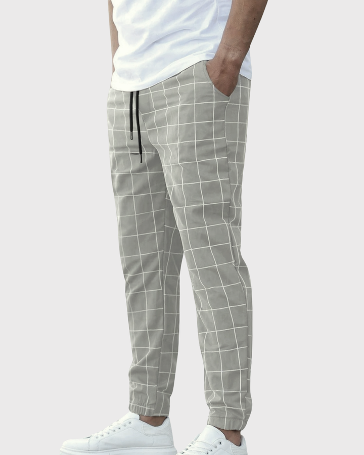 Herr Joggingbyxor Grid - Formstabil och bekväm - Khaki