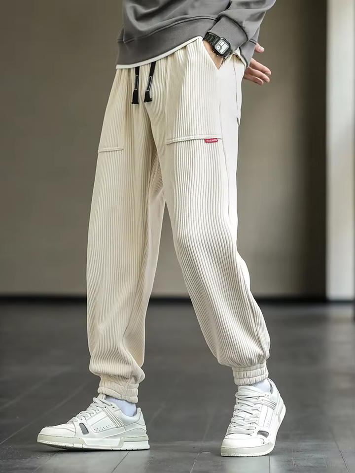 Herr Joggingbyxor Löst Snitt - Casual Komfort - Beige