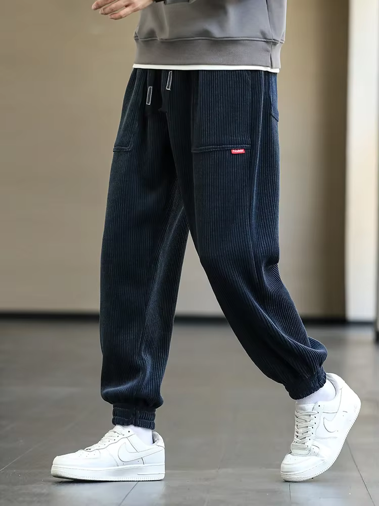 Herr Joggingbyxor Löst Snitt - Casual Komfort - Blå