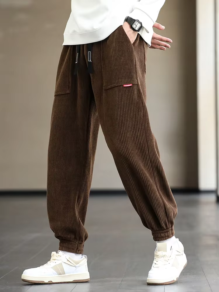 Herr Joggingbyxor Löst Snitt - Casual Komfort - Brun