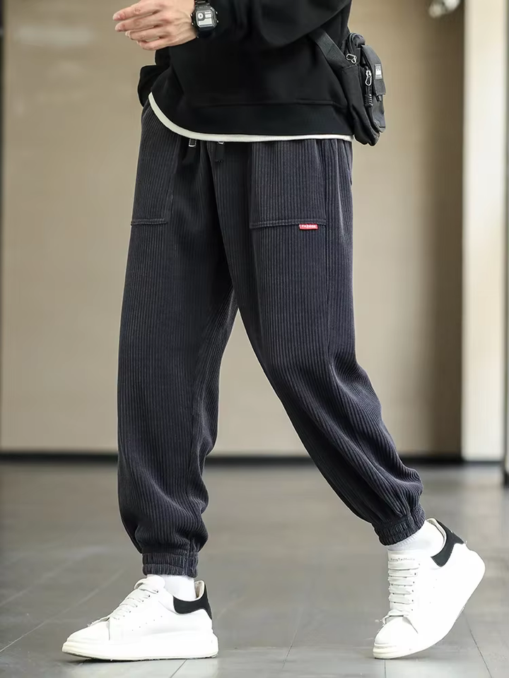 Herr Joggingbyxor Löst Snitt - Casual Komfort - Svart