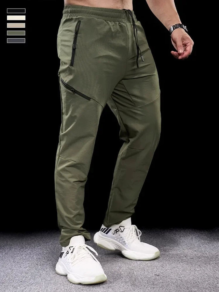 Herr Joggingbyxor Tapered - Sportiv Vinterstil - Grön