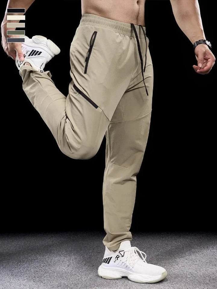 Herr Joggingbyxor Tapered - Sportiv Vinterstil - Khaki