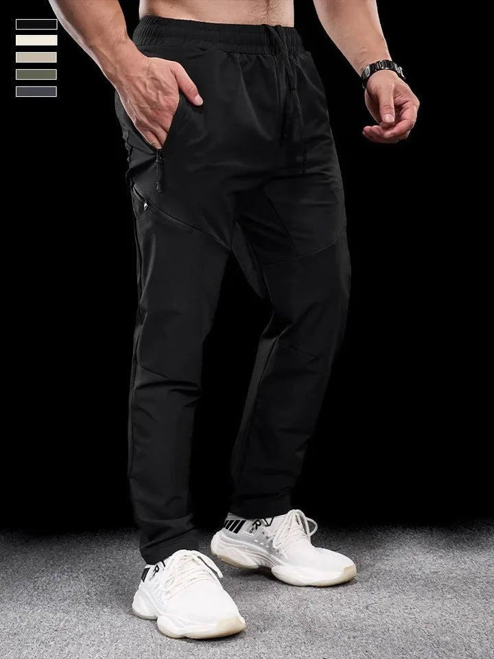 Herr Joggingbyxor Tapered - Sportiv Vinterstil - Svart