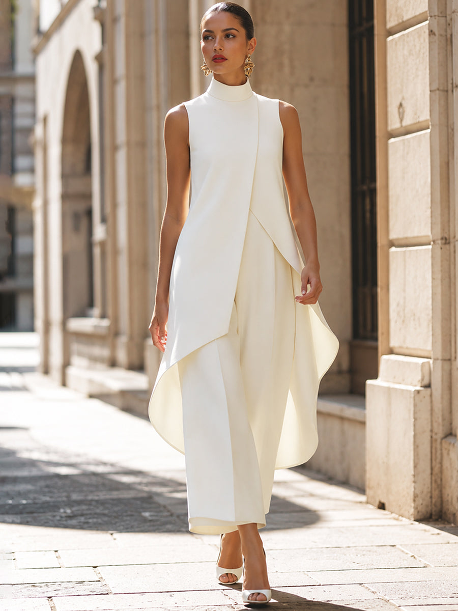 Dam Jumpsuit Bred Ben - Elegant Monokrom - Elegant Minimalistisk