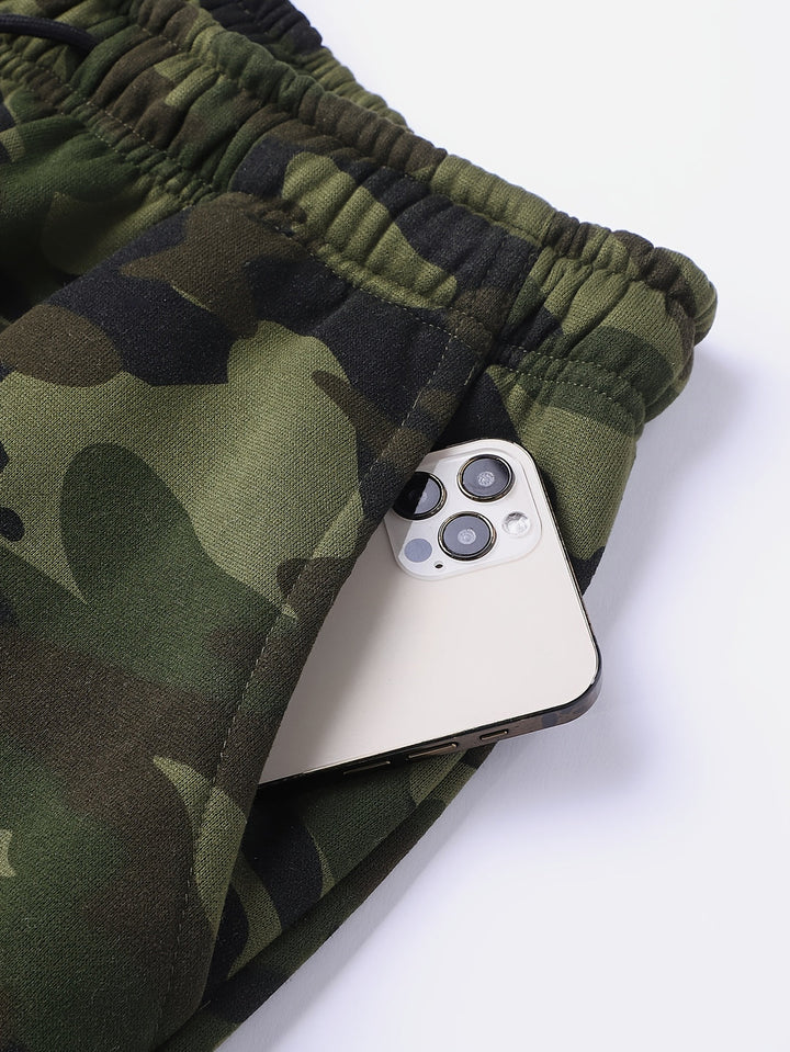 Herr Kamouflage Hoodie och Träningsset - Elastisk Polyester