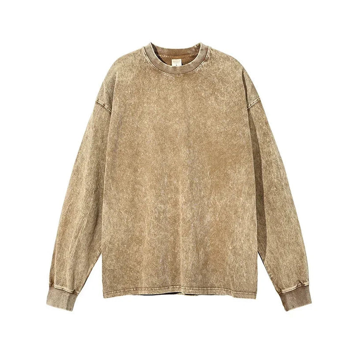 Herr Klassisk Bomullsskjorta Långärmad - Elegant Stil - Khaki