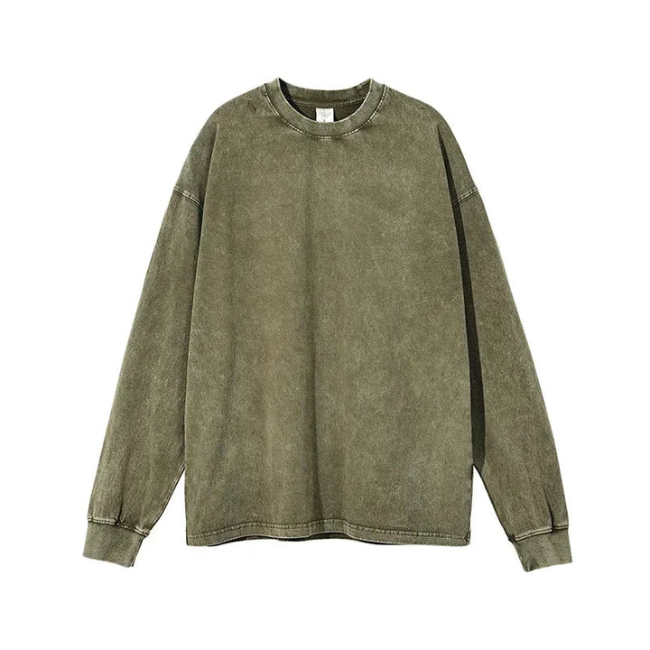 Herr Klassisk Bomullsskjorta Långärmad - Elegant Stil - Militärgrön
