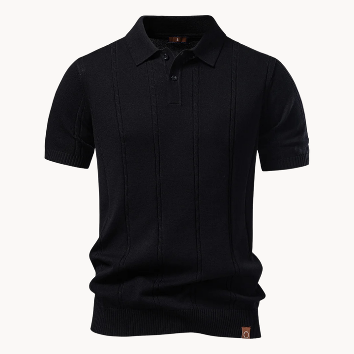 Herr Klassisk Poloskjorta - Smart Casual - Svart