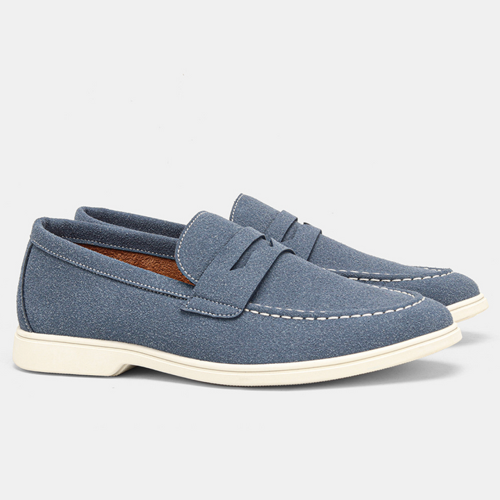 Herr Klassisk Slip-On Loafer - Bekväm Vardagssko - Blå