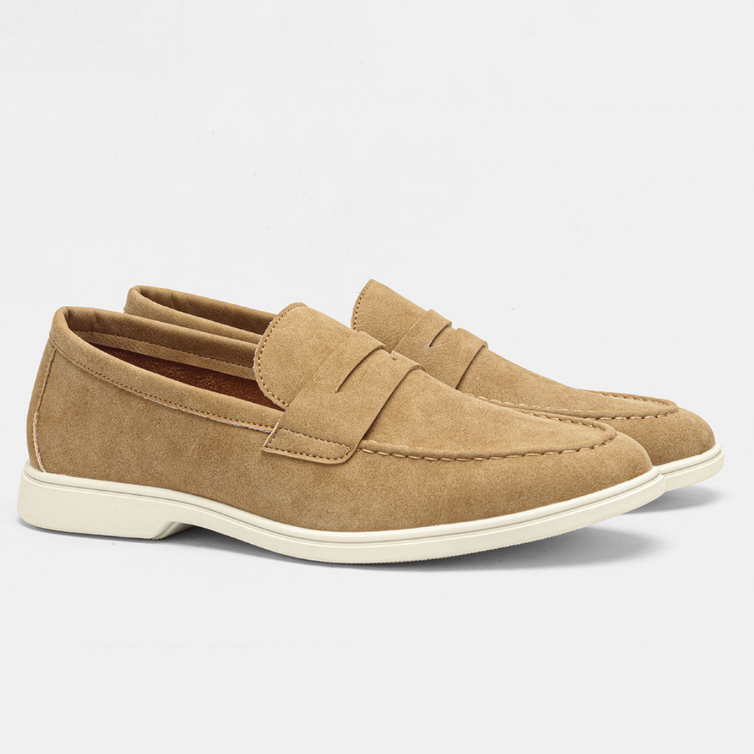 Herr Klassisk Slip-On Loafer - Bekväm Vardagssko - Kamelbrun