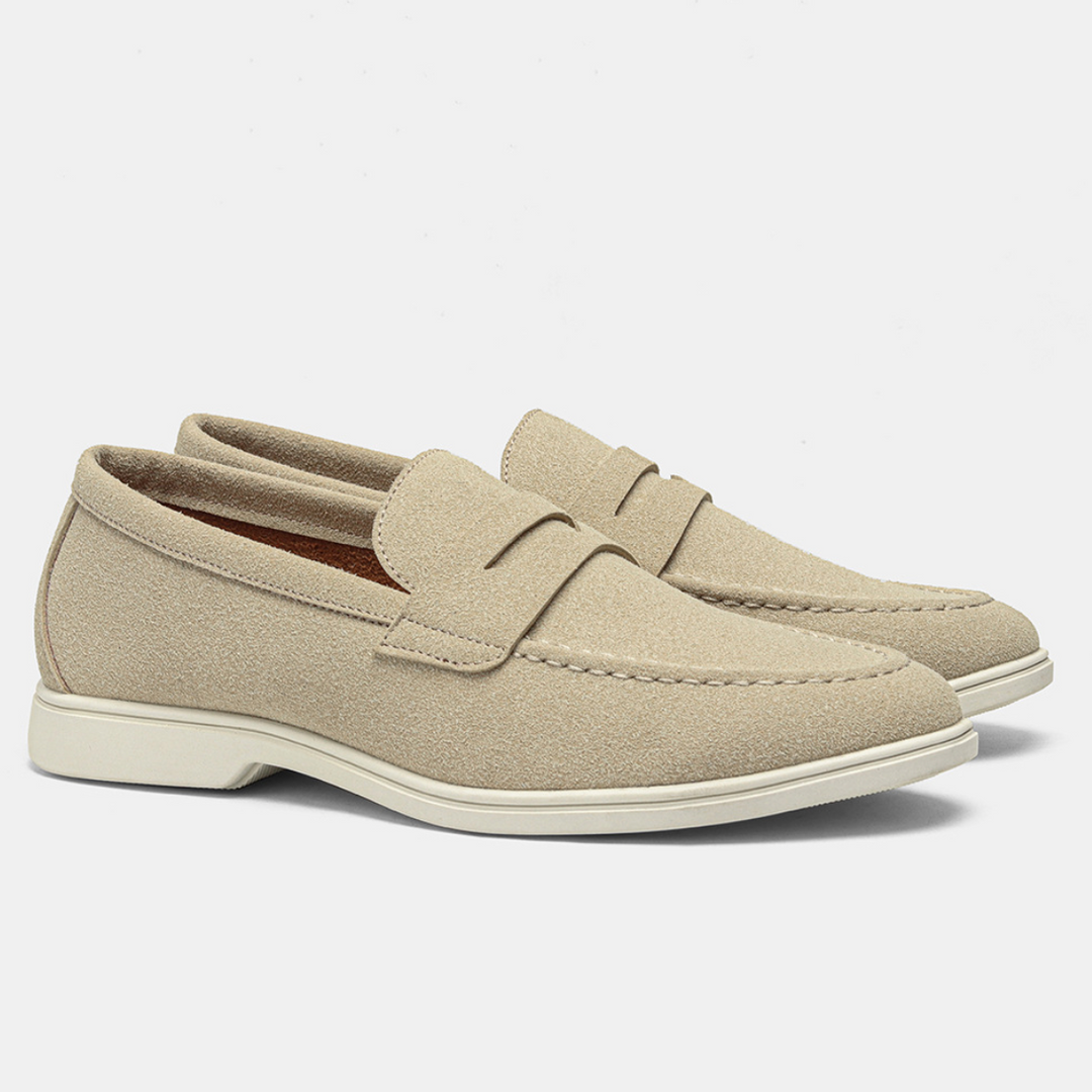 Herr Klassisk Slip-On Loafer - Bekväm Vardagssko - Ljus Beige