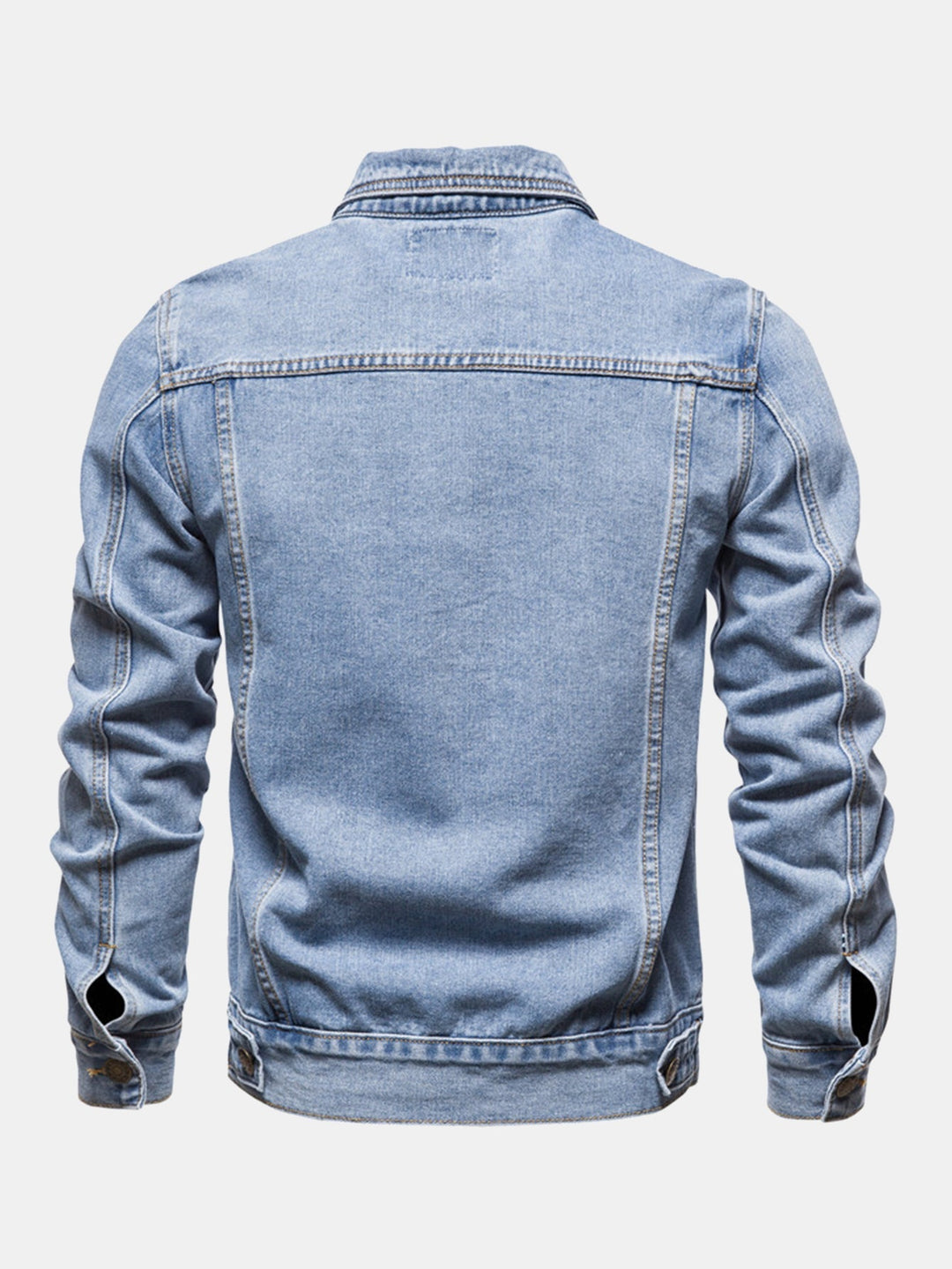 Herr Klassisk Tvättad Denimjacka - Casual Skjortstil