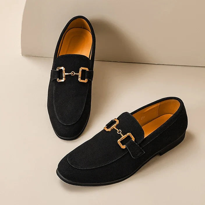 Herr Klassiska Loafers i Läder - Tidlös Elegans - Svart