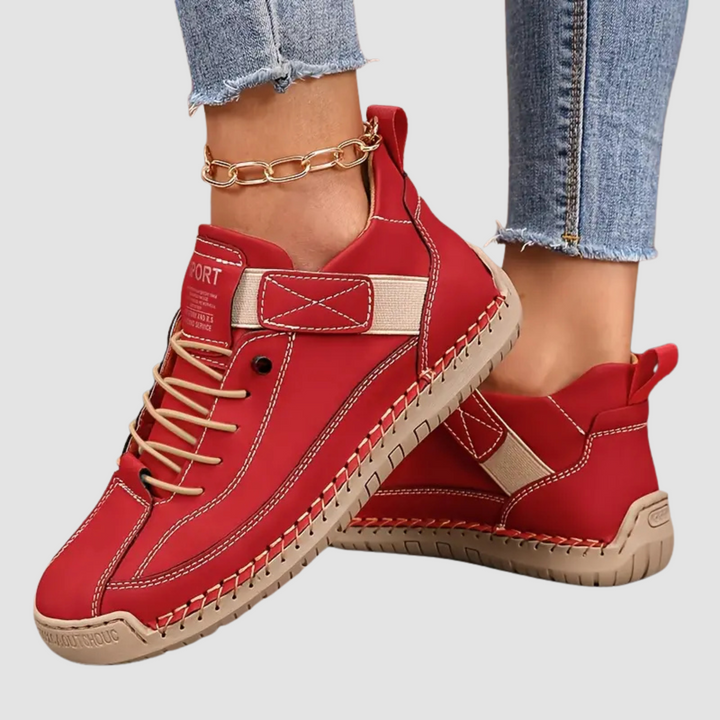 Dam Comfort Support Sneakers - Lätt och stödjande - Lätt och andningsbar - Röd