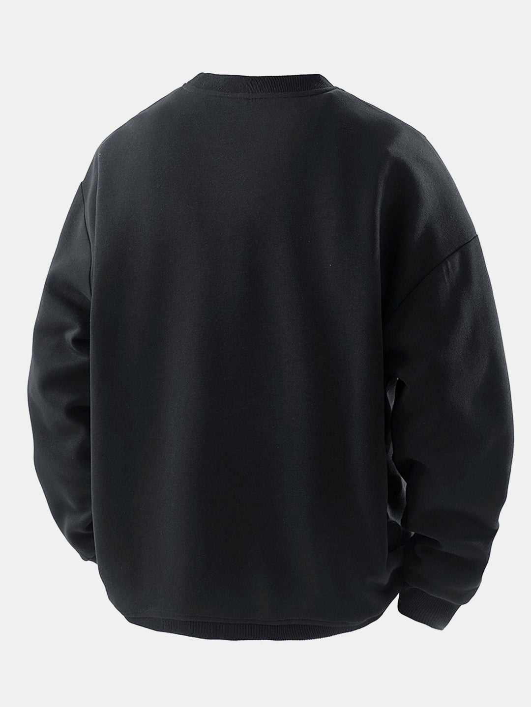Herr Kontrastficka Crew Neck Sweatshirt – Avslappnad Passform