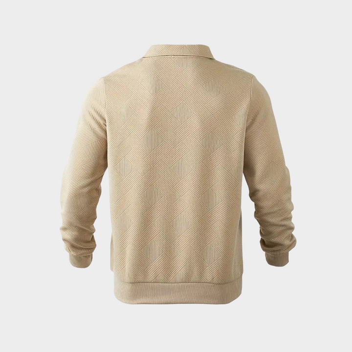 Herr Krage Halvblixtad Sweatshirt - Strukturerad