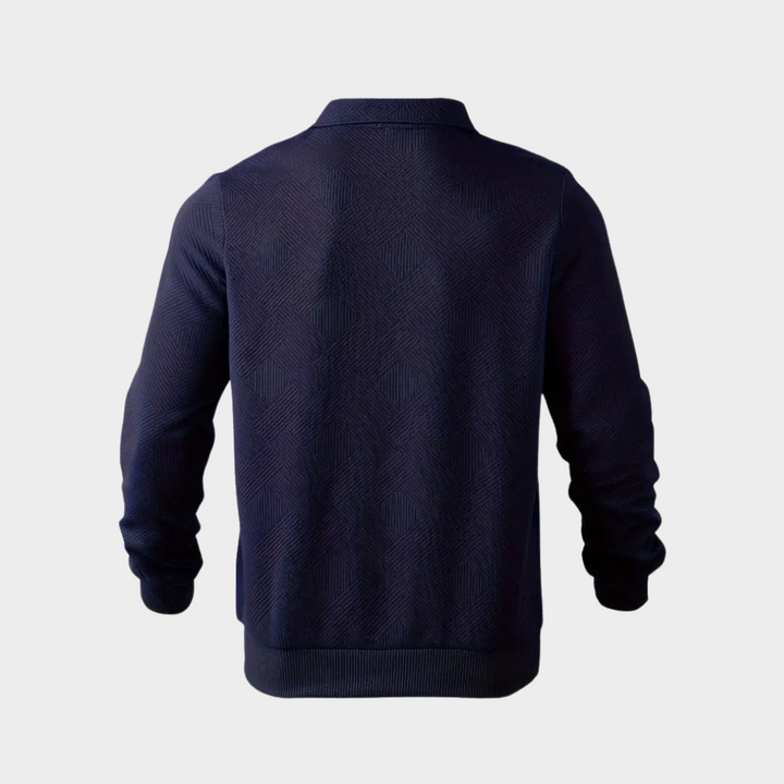 Herr Krage Halvblixtad Sweatshirt - Strukturerad