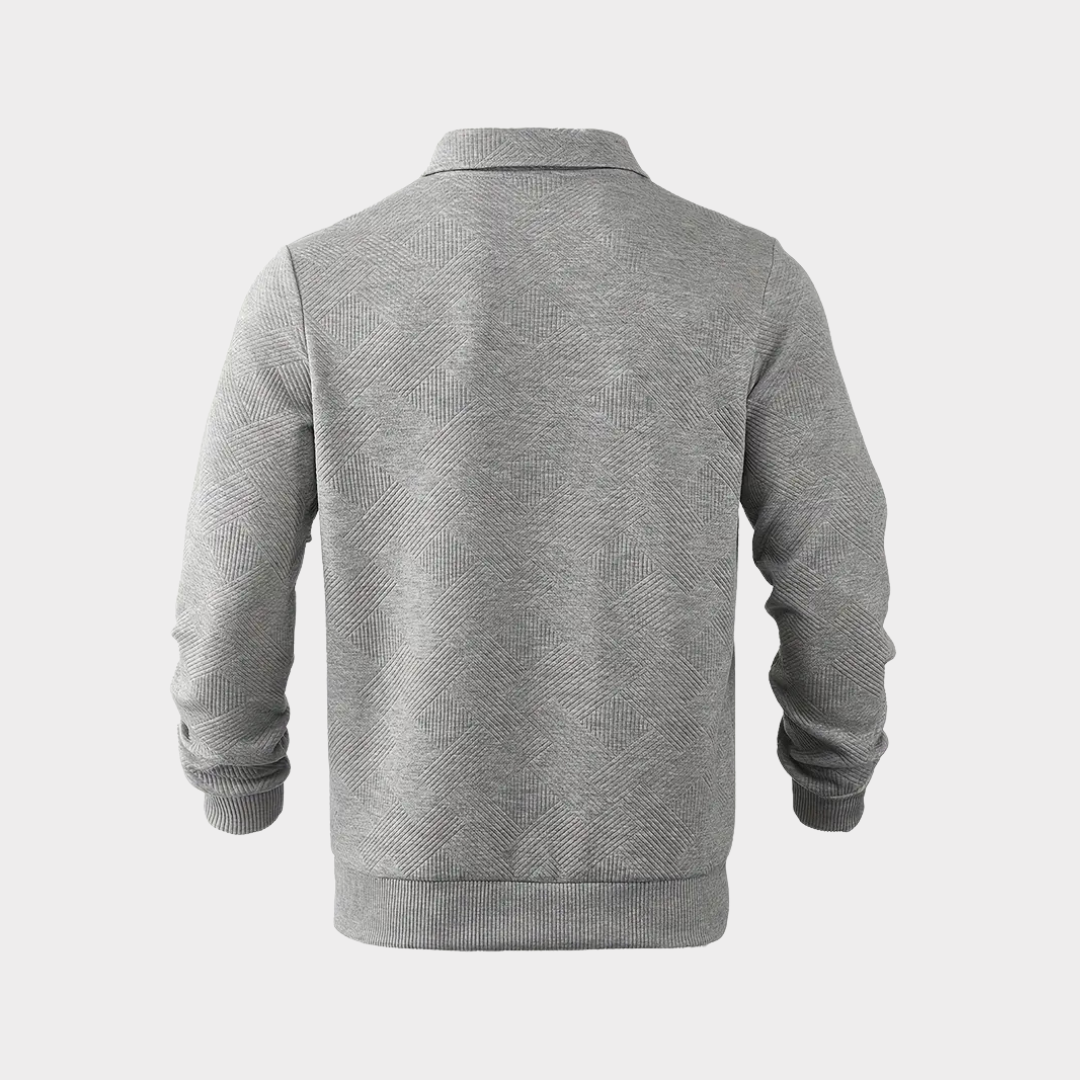 Herr Krage Halvblixtad Sweatshirt - Strukturerad