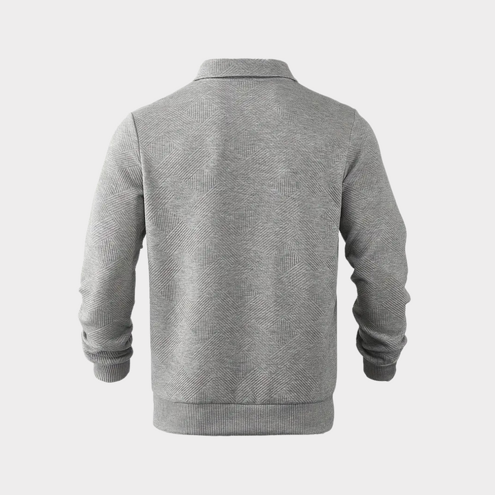Herr Krage Halvblixtad Sweatshirt - Strukturerad