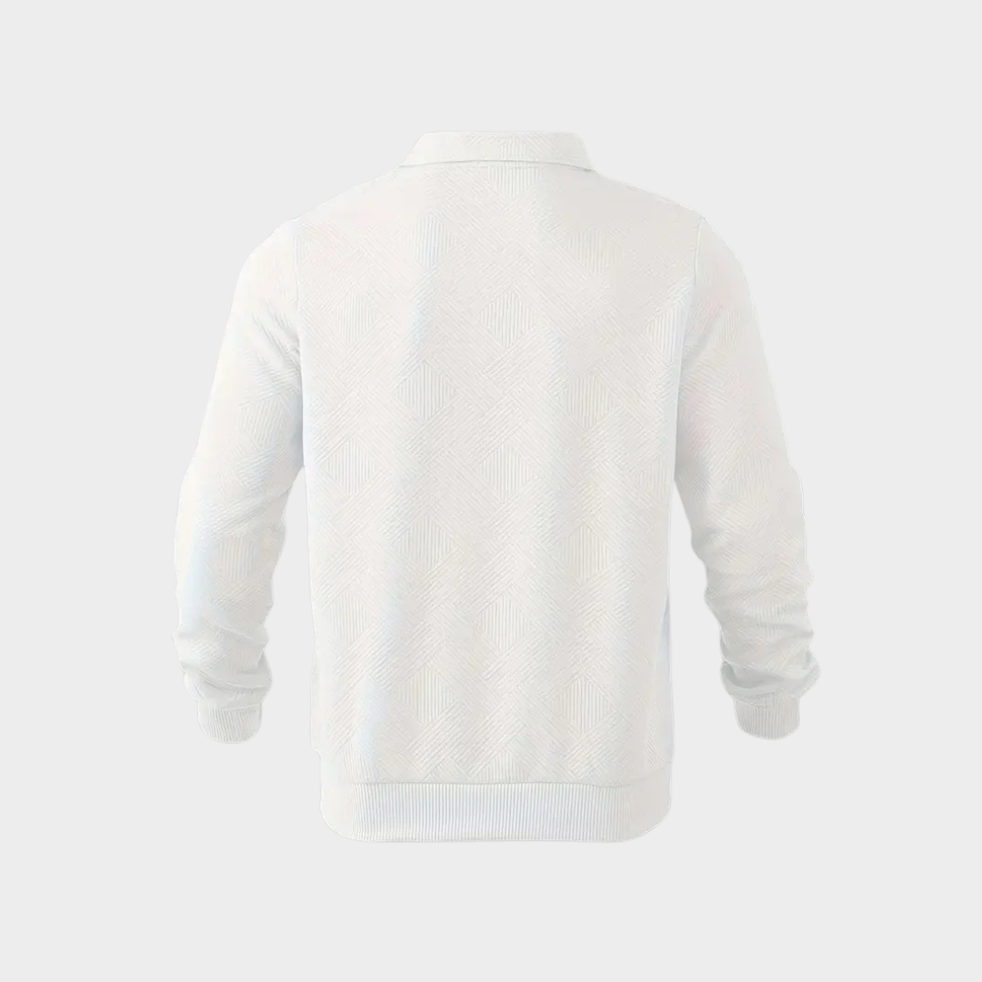 Herr Krage Halvblixtad Sweatshirt - Strukturerad