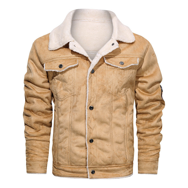 Herr Läder Vinterjacka - Klassisk Stil och Värme - Khaki