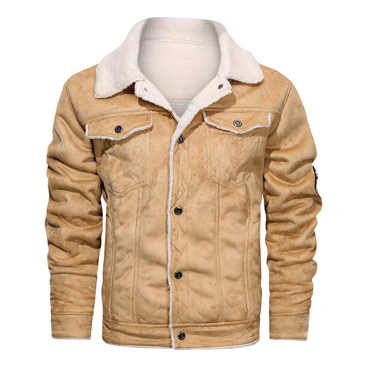 Herr Läder Vinterjacka - Klassisk Stil och Värme - Khaki