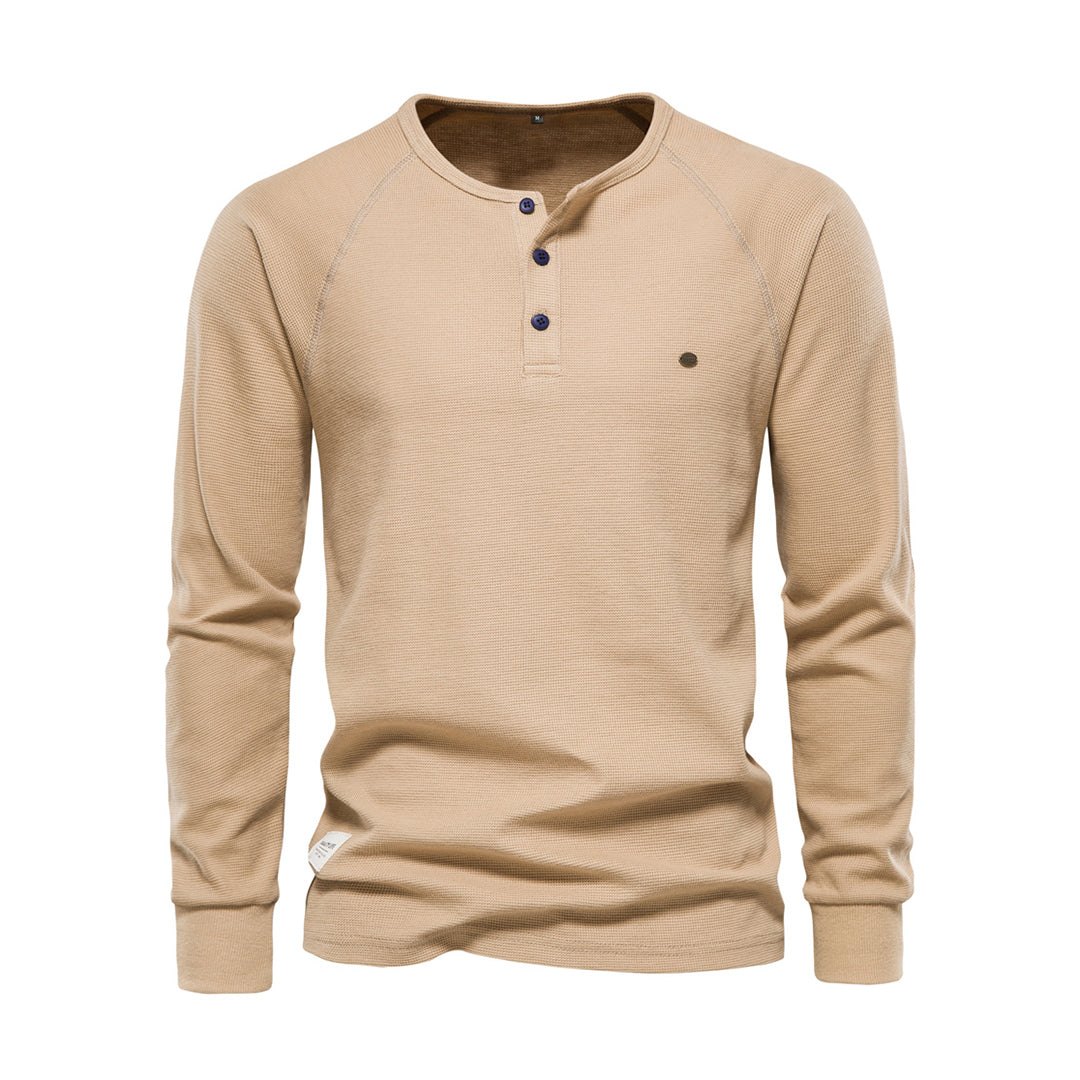 Herr Långärmad Skjorta - Casual Elegans - Khaki